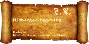 Nimberger Magdolna névjegykártya